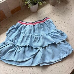 Peek Light Blue Ruffled Skater Skirt